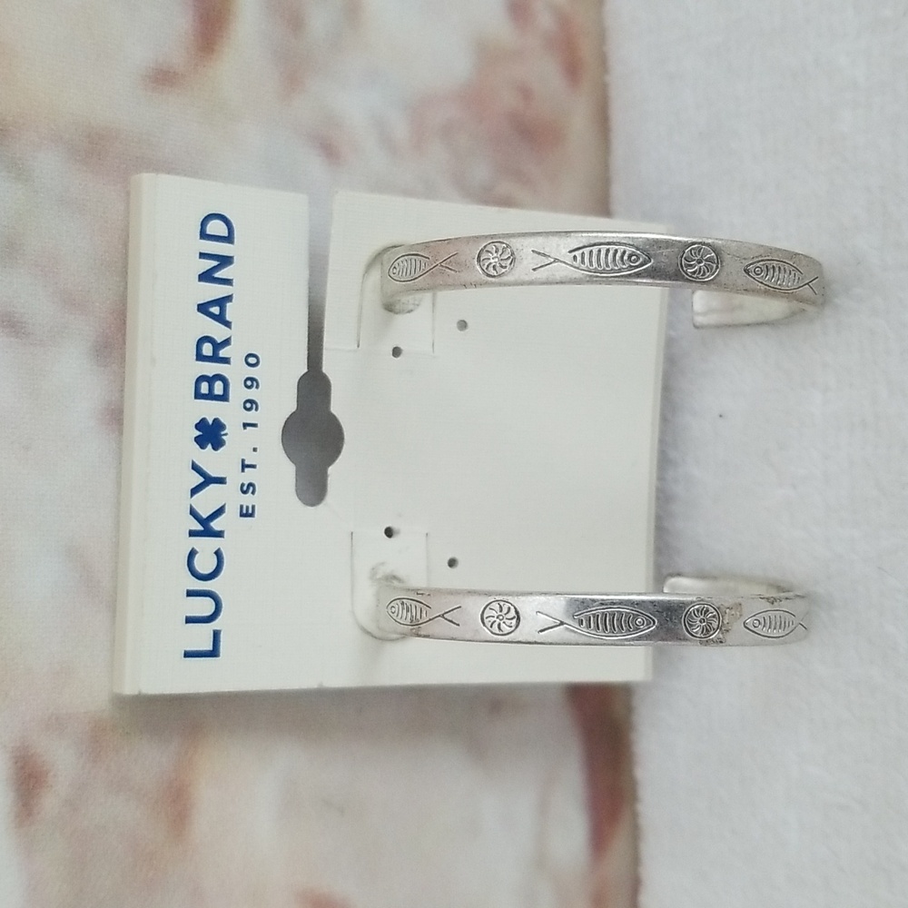 New Lucky Brand Silver Tone Hoop Earrings